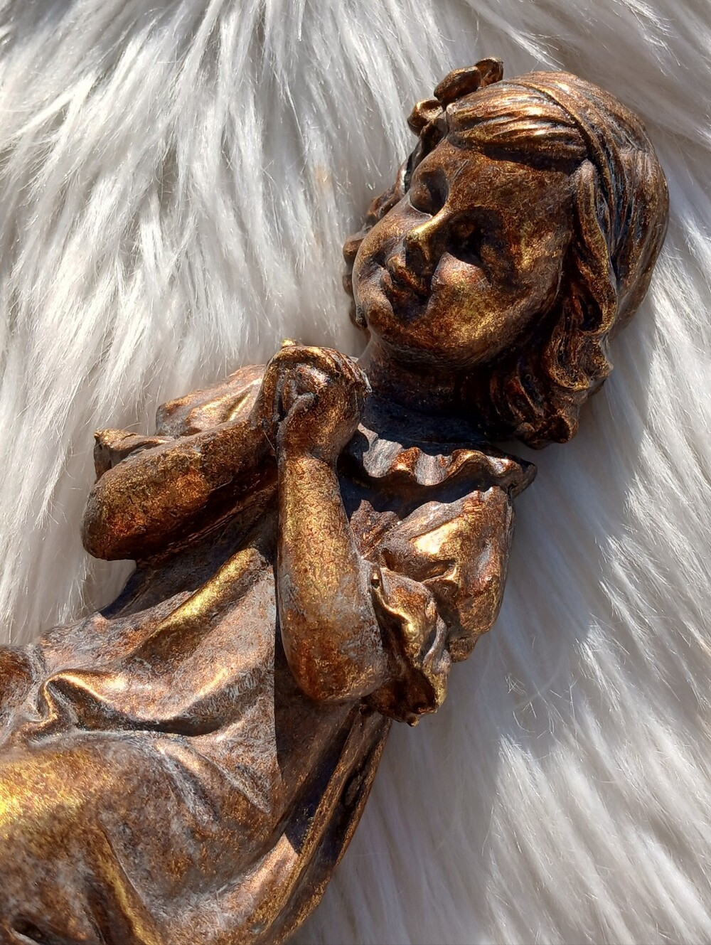 Praying Girl Decor Decoration Figure Figurine Statue Prayer Nursery Girls Room